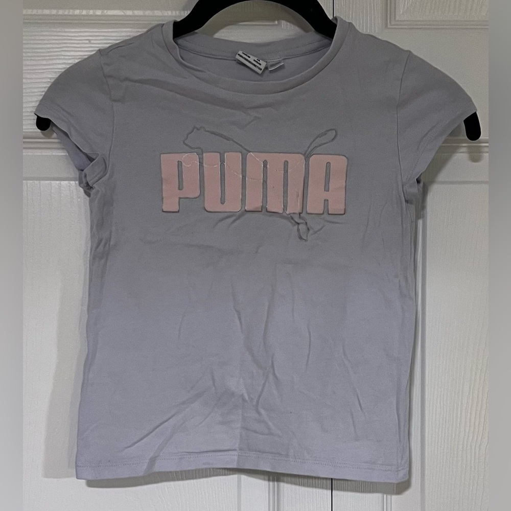 Youth Light Purple Puma Logo Short Sleeved Tee